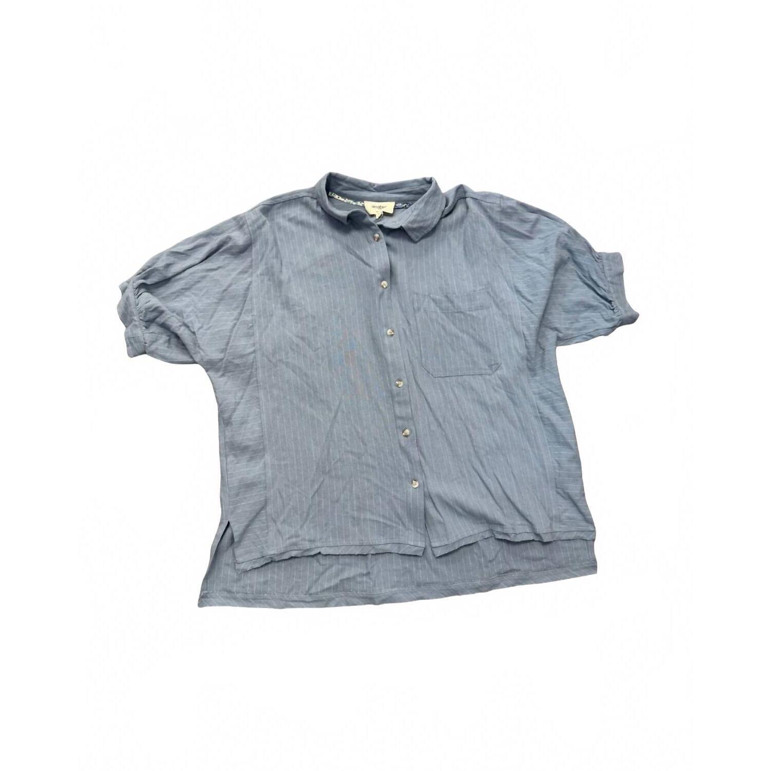 New Umgee Women's Collared Button Up Top In Blue